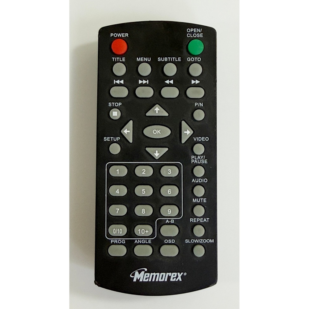 Memorex DVD‎ Player Remote Control MVD2015 Black Replacement Controller